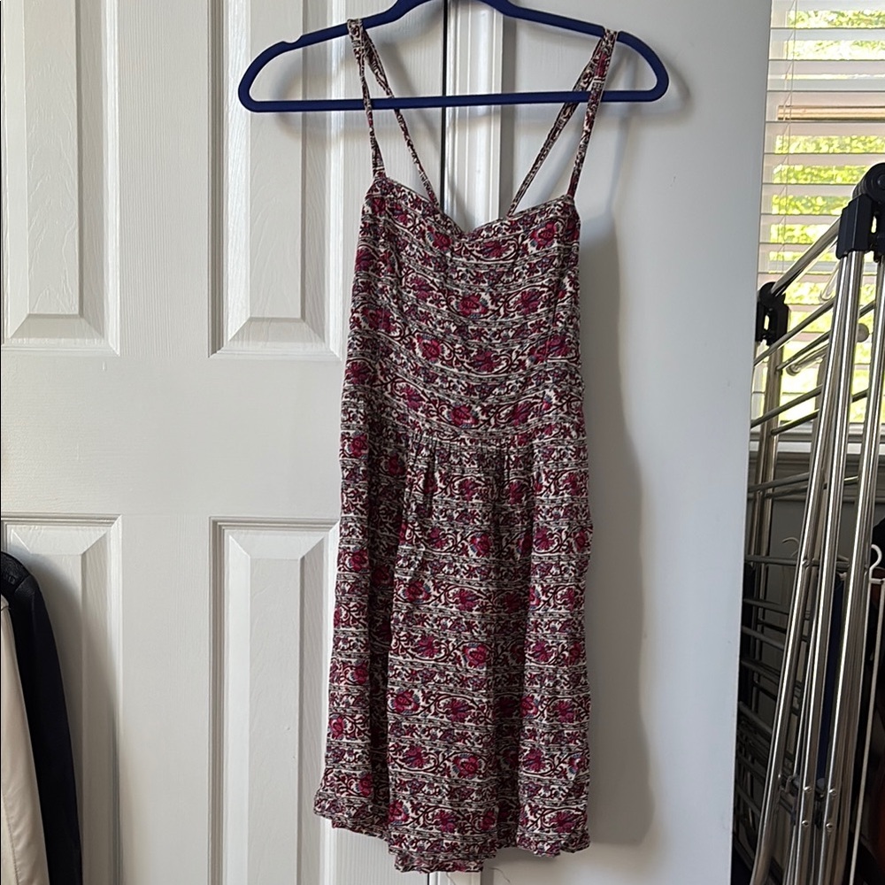 Abercrombie & Fitch Red Sleeveless Spaghetti Strap Sundress